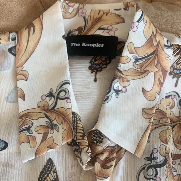 The Kooples Silk Butterfly Sheer Blouse Size XS - Picture 4 of 14